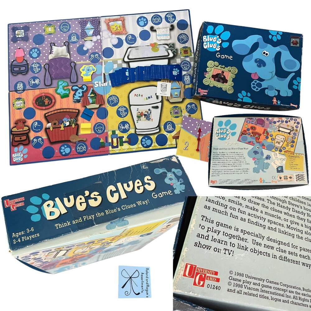 University Games Viacom Nick Jr. Blue's Clues 1998 Board Game Incomplete As-Is